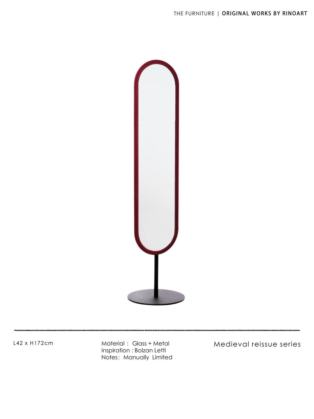 DZ015 - Paris Apartment Vintage Red Velvet Bedroom Dressing Room Entrance Floor Try-On Mirror Corner Full-Length Mirror