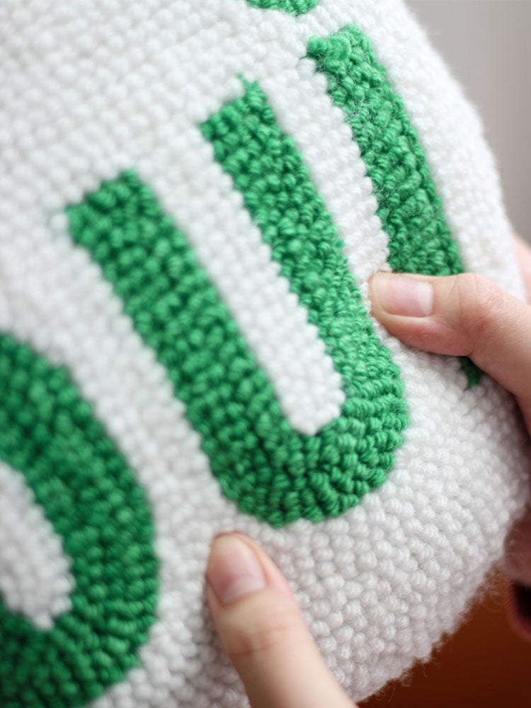 BD036 - Exported North American Smiley Wool Thread 3D Pillow: "I Love Life" Colorful Letter Cushion