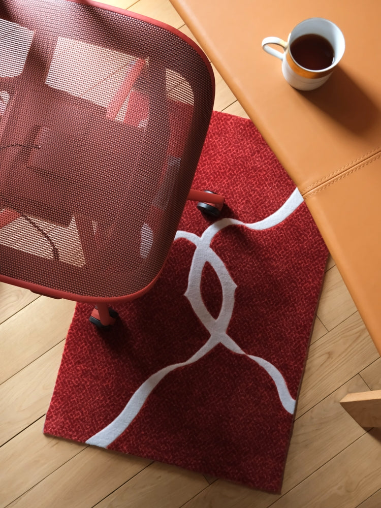 CP068 - Ribbon Carpet inspired by Cartie* Ebony Red Art Floor Mat Living Room Entrance Mat