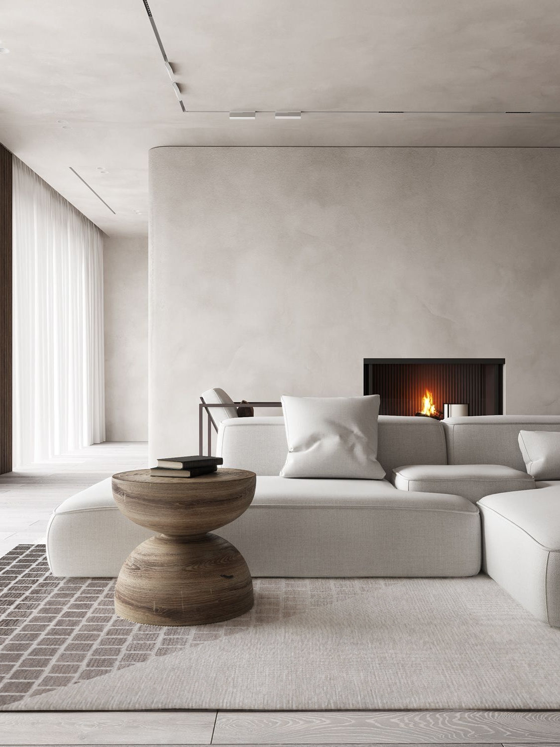 CP087 - BC Nepal Handmade Series / Modern Tile Three-dimensional Relief Solid Color Gradient Wool Living Room Carpet