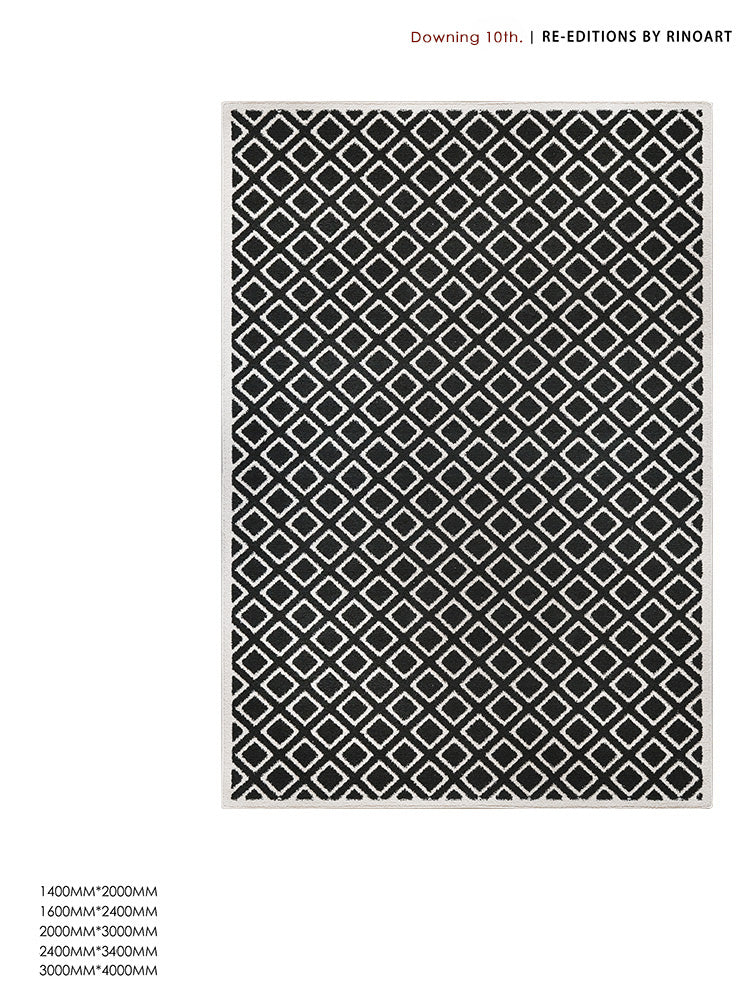 CP108 - London "Dunning Brick" Alginate Micro Waterproof Black and White Beige Living Room Bedroom French Simple Bicolor Carpet
