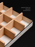 DC260 - BV-Wave woven cream white + solid wood lattice outer stitching leather tray underwear underwear storage box