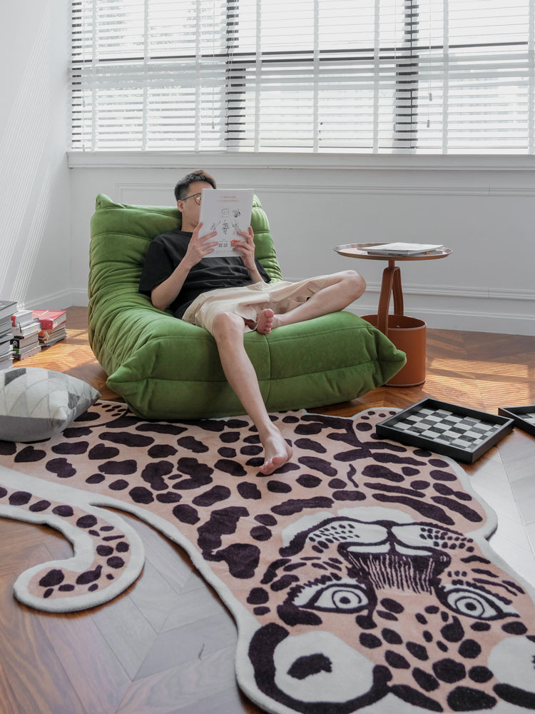 CH026（Single Seat) - Togo Sofa in Vintage Green: French-style, Cozy Lounge Chair, Reading Nook