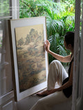 AH206 - Private Collection! Brass Carving "Twelve Scenes · Autumn" 3D Landscape Art