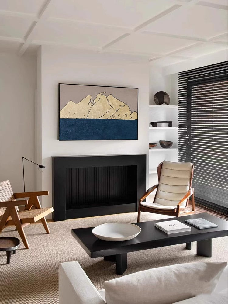 AH159 - "Gold Mountain at Home" Simple Artistic Living Room Wall Art