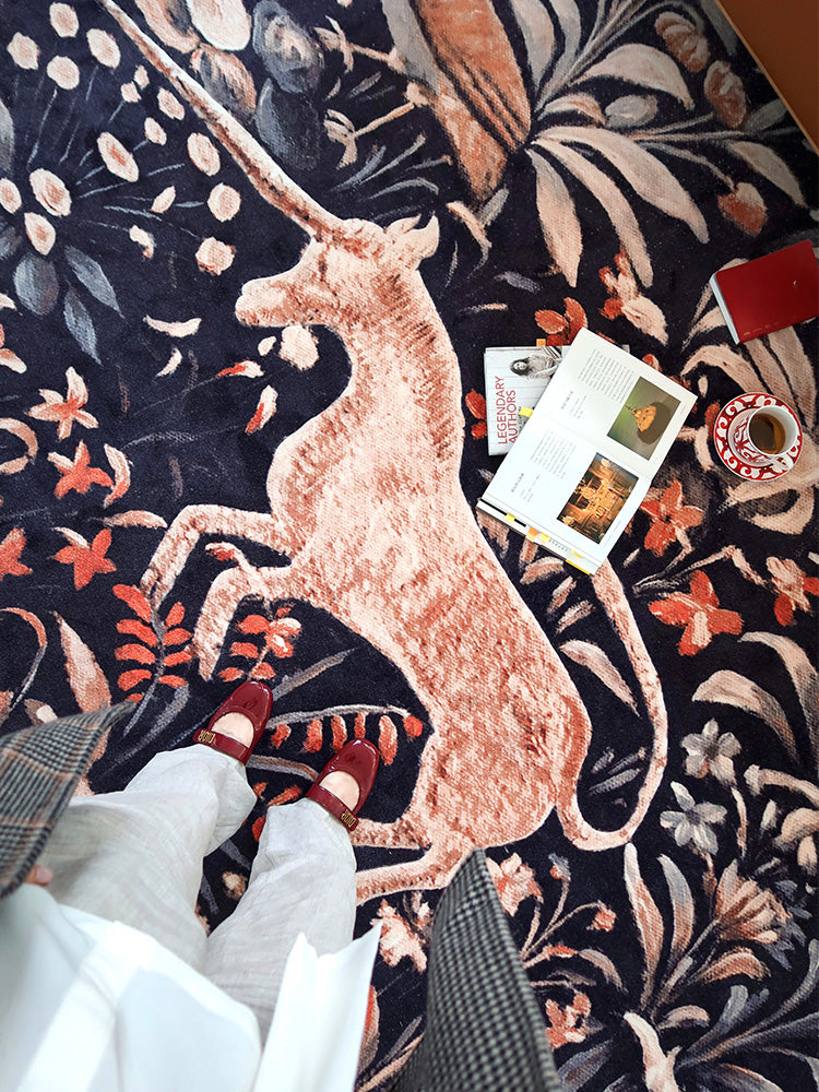 CP031 - "Unicorn" Moroccan Handmade Vintage Persian Carpet Grand Living Room Vintage Carpet Bed End Carpet