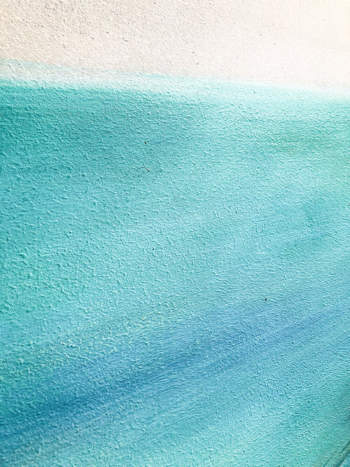 AH086 - Contemporary Art Hand-painted "Blue-Green Lakes" Abstract Decorative Wall Art