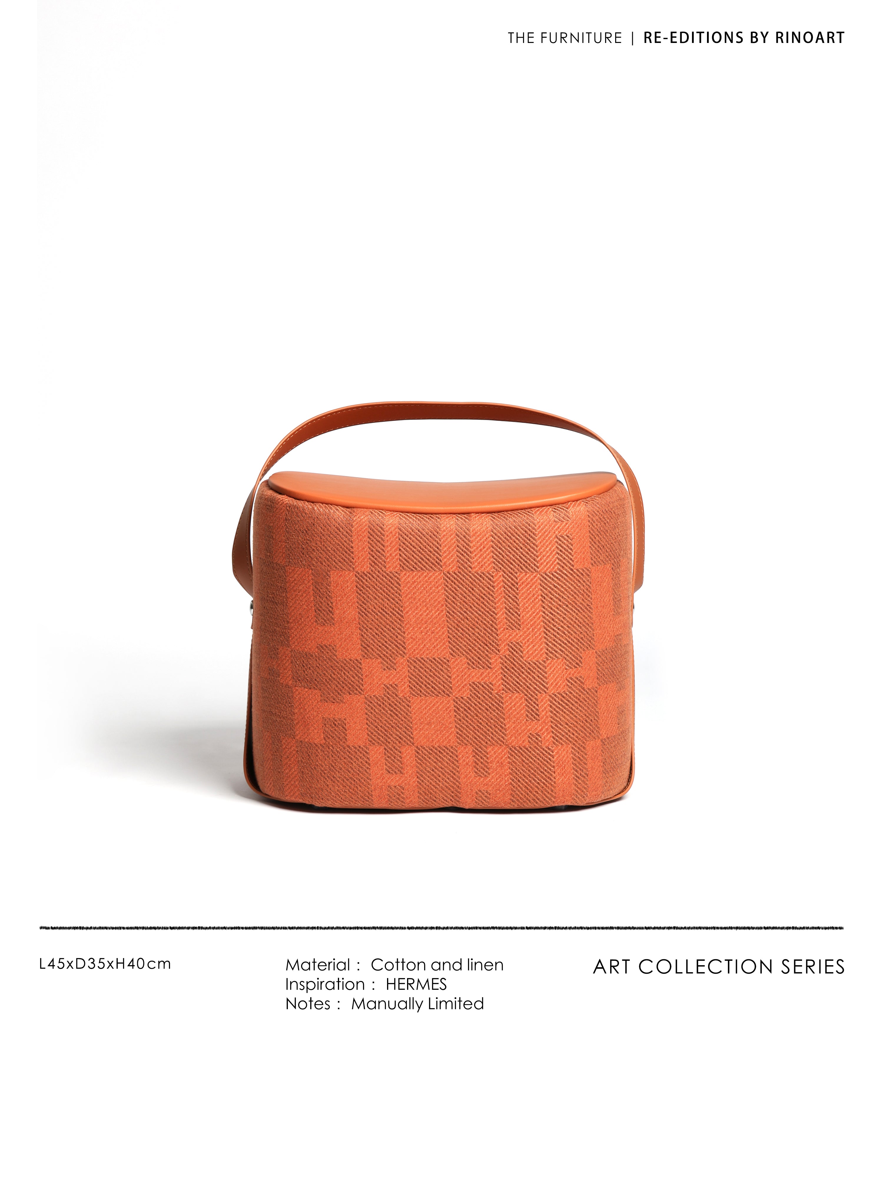 CH079 - H Deco Saddle Stool Orange Golden Brown: Portable, Bedside, Living Room, Versatile Side Table