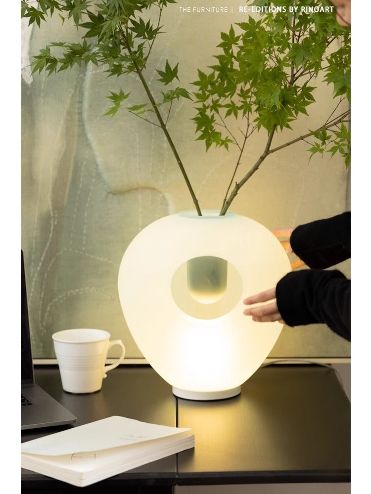 LA037 - Tiffany Blue Frosted Glass Table Lamp Vase Decoration Bedroom Bedside Night Light Ambience