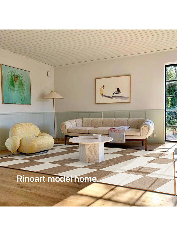 CP051 - "+Cashmere" Classic H en biais Cream Color Tile New Zealand Wool Living Room Bedroom Carpet