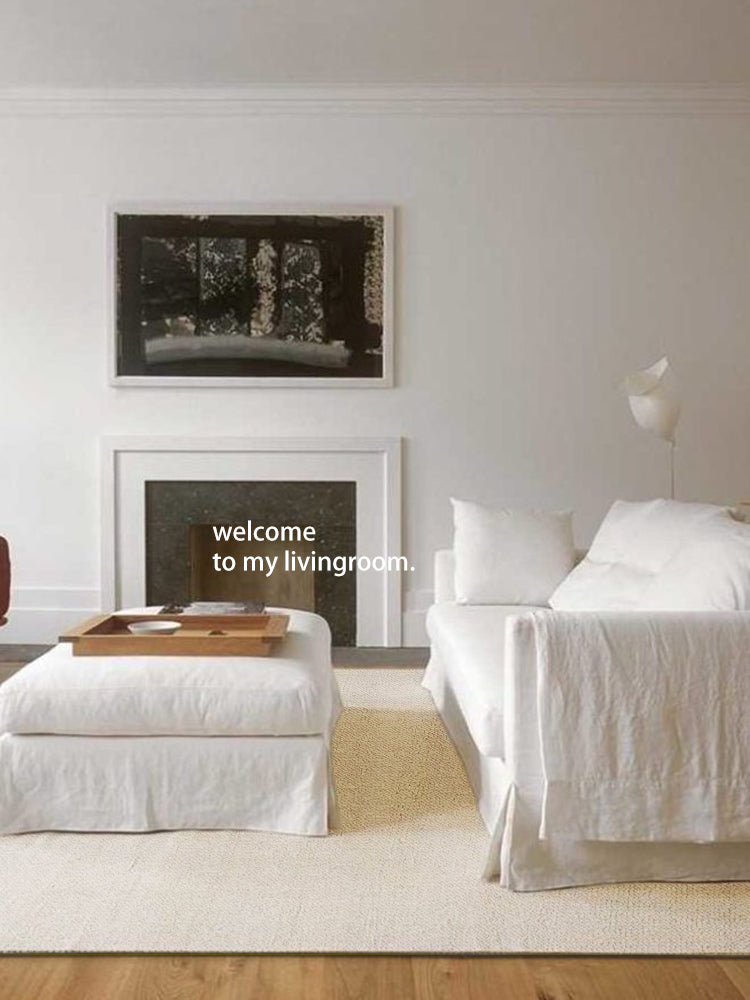 CP116 - Carpet 3 Times Thick! New Zealand Large Popcorn "Wool + Cashmere" Solid Color Mica Oatmeal Color