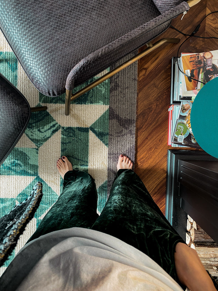 CP053 - Exhibition Piece "Peace Hotel" Emerald Marble Color Wool Wool Rug Living Room Rug