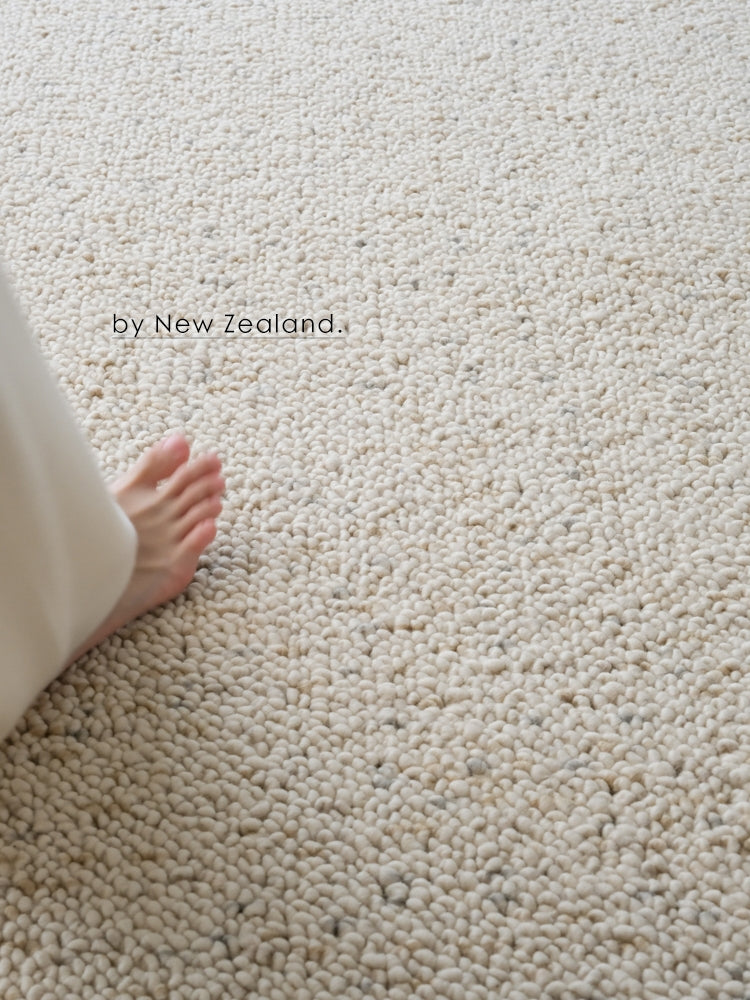 CP095 - New Zealand Large Popcorn "Wool + Cashmere" Wabi-Sabi Pure Color Simple Carpet