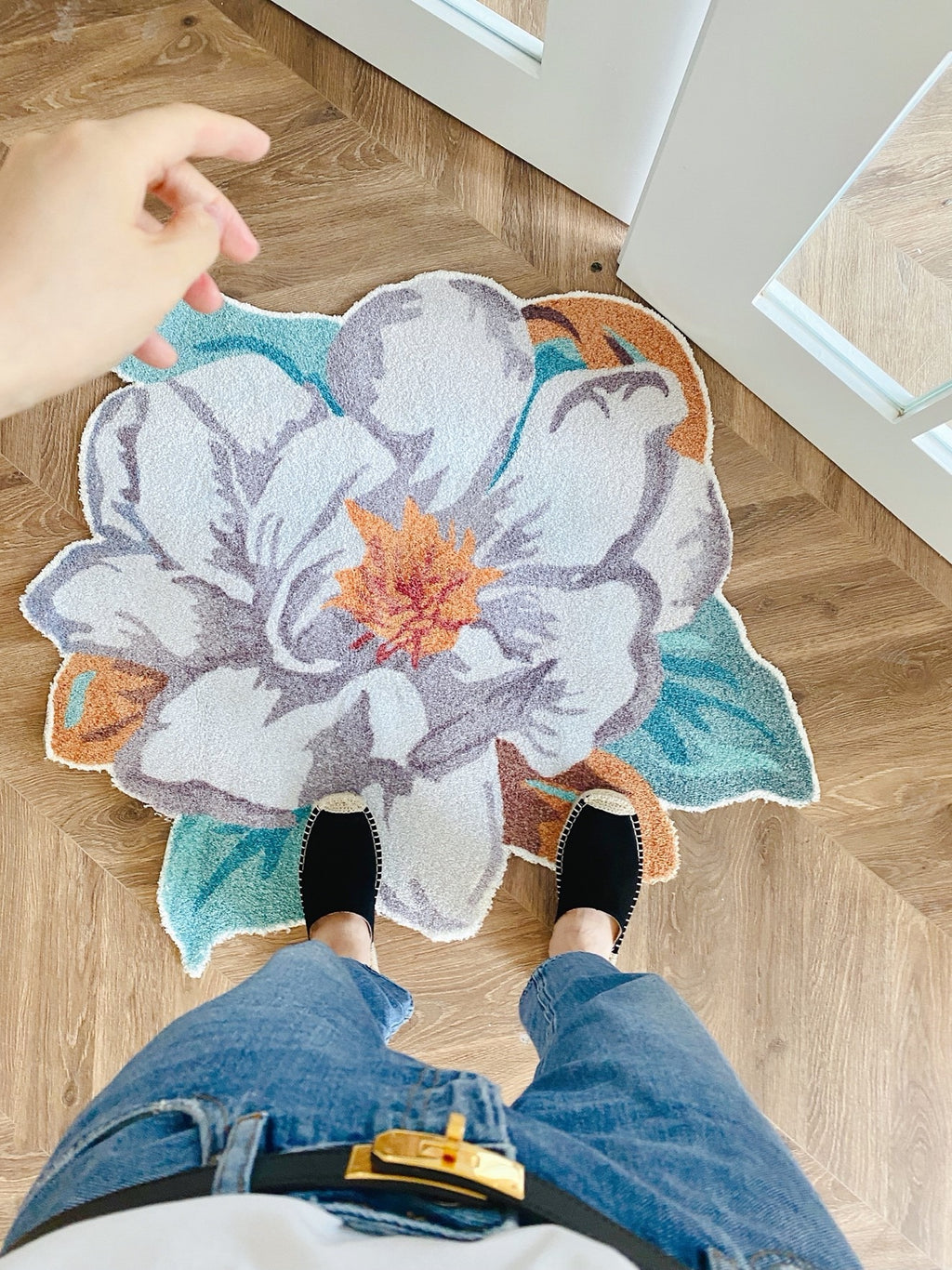 CP032 - Stunning! Camellia Carpet" exported, suitable for bedside, bathroom, entryway, mirror area, wardrobe.