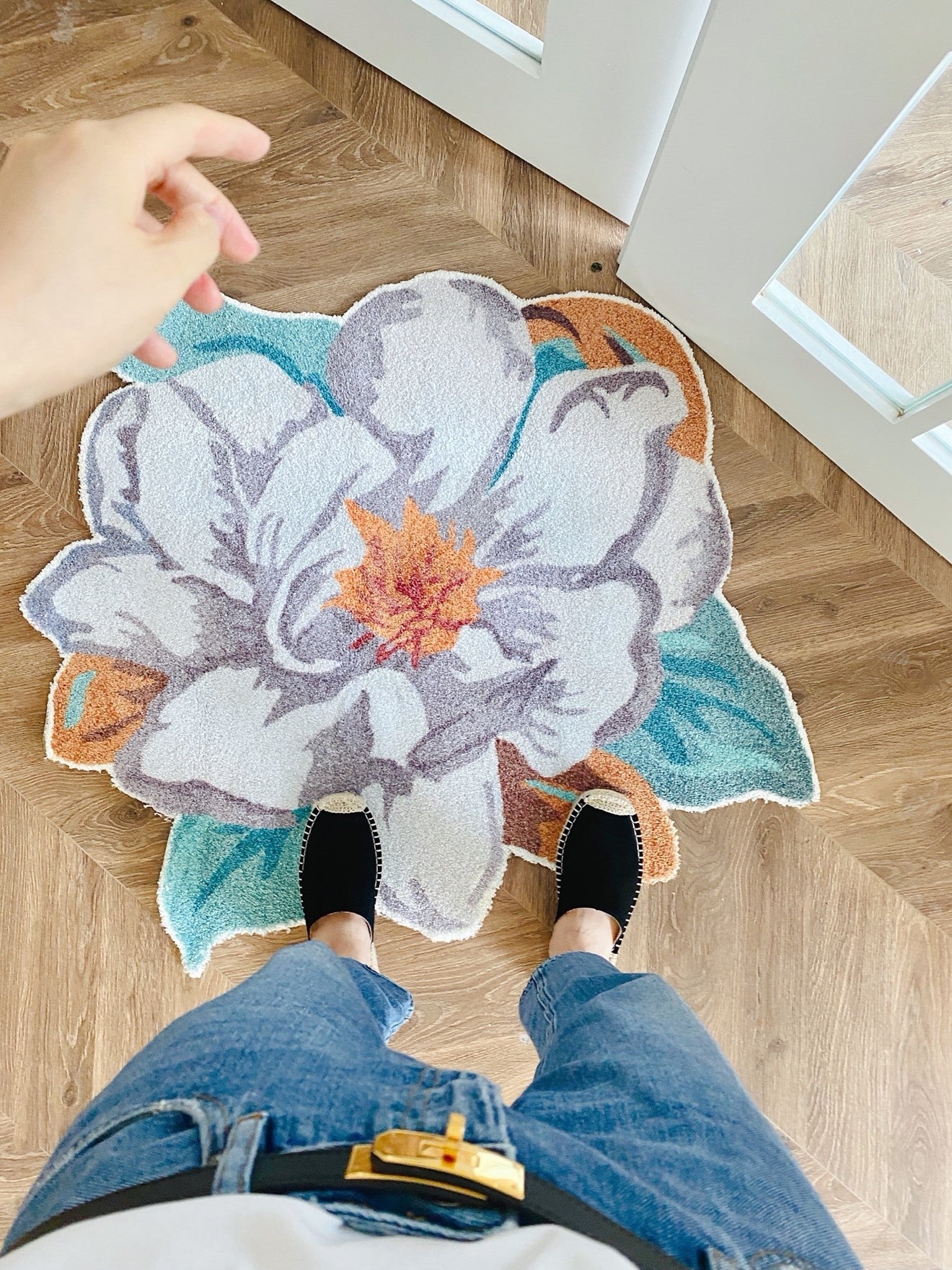 CP032 - Stunning! Camellia Carpet" exported, suitable for bedside, bathroom, entryway, mirror area, wardrobe.