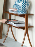 YA021 - Denmark Herringbone Side Table Central Island / Module Double-layer Storage Shelf Bookshelf Foyer Table Side Table