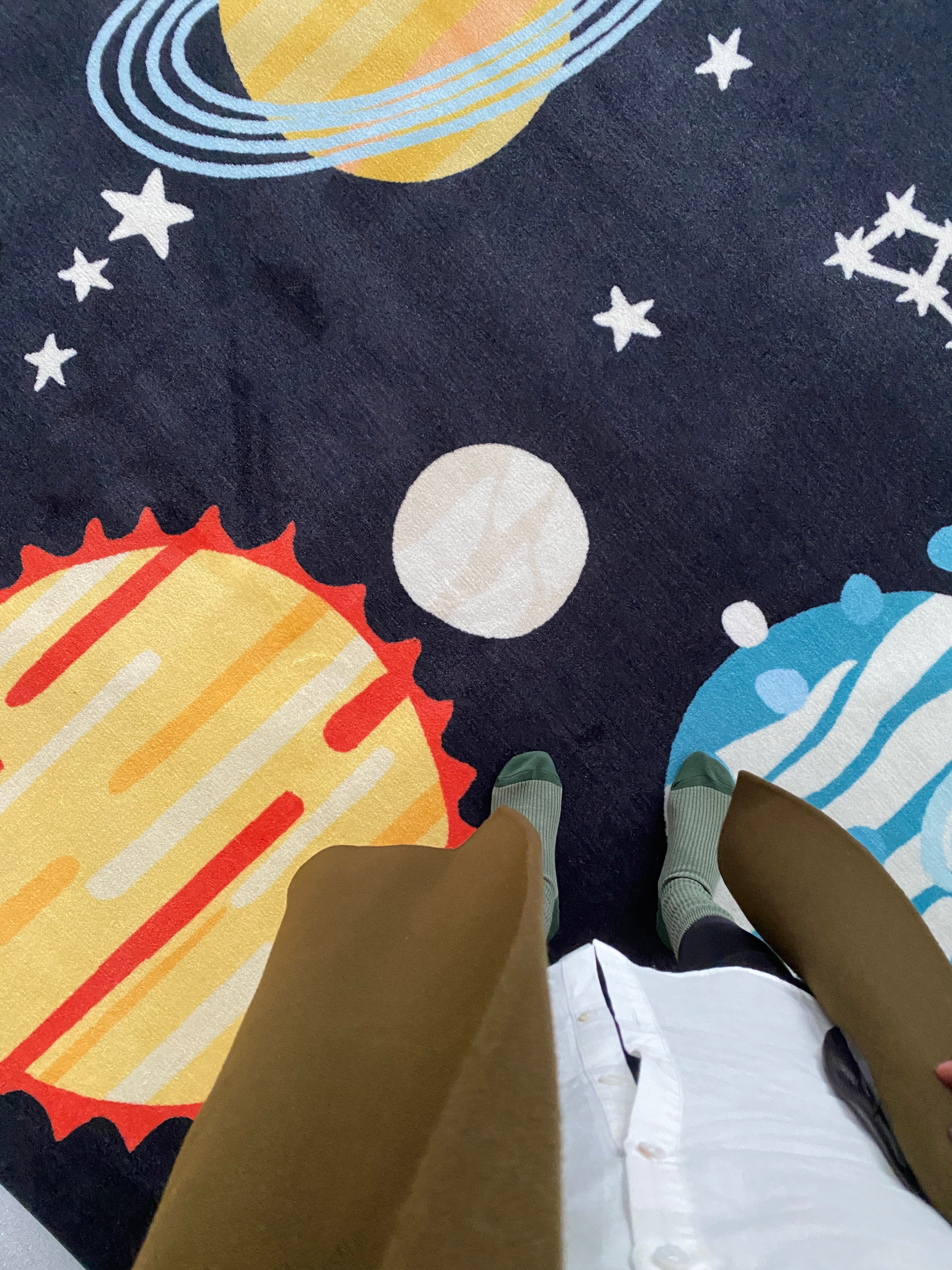 CP027 - Universe Deep Blue Planet Carpet Universe Trend Living Room Study Room Carpet Children's Room Game Blanket Bedside Carpet