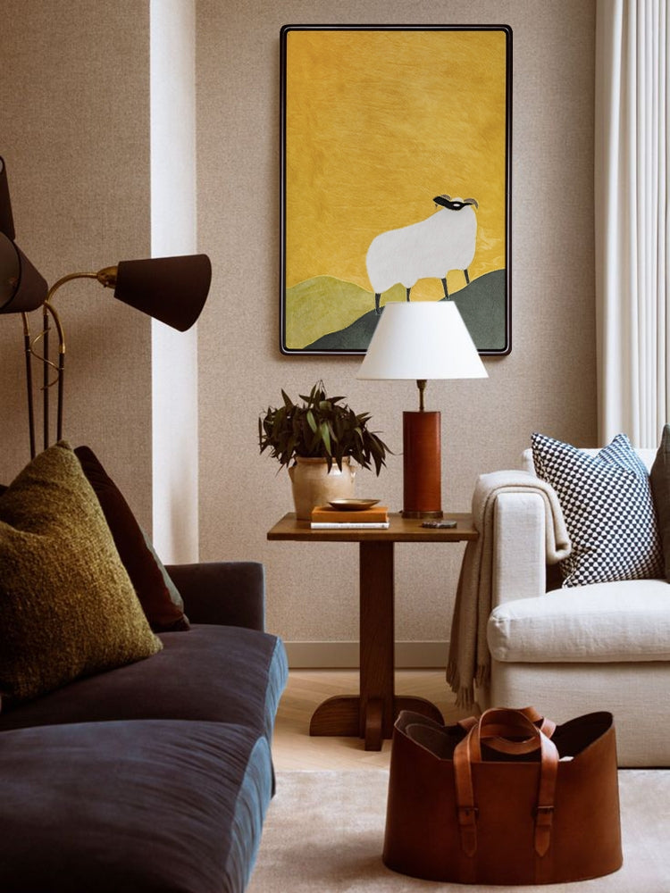 AH242 - New Chinese Style "Joyous Sheep" Good Luck Living Room Wall Art