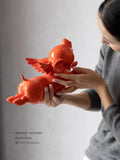DC258 - Home Herm@s Deco exclusive collection "Good Luck Comes" orange resin sculpture art ornament