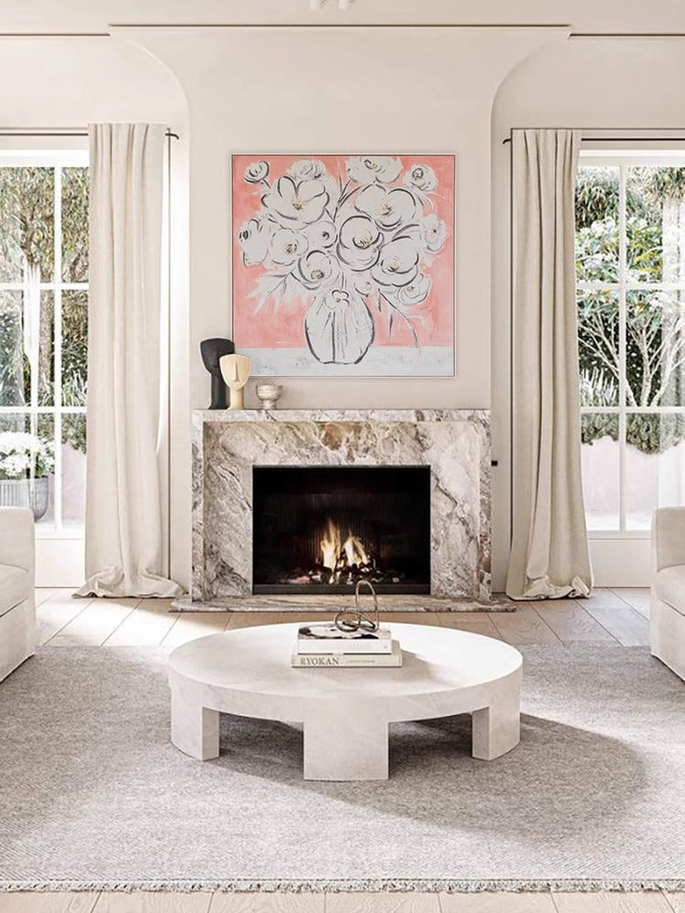 AH188 - California Hand-Painted / Gold Foil Textured "Lady Day" Living Room Art