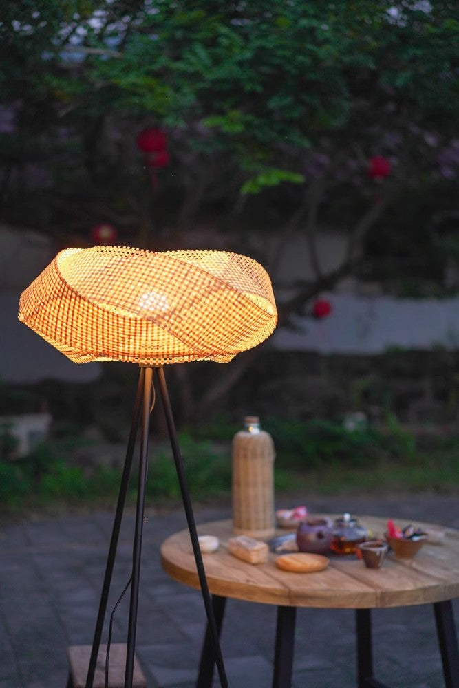 LA043 - Oriental Paris! G@cciDécor "Returning to the Nest" Vintage Bamboo Floor Lamp Living Room Bedroom Ambience Lamp