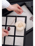 DC104 - Genuine cowhide! CH@NEL vintage chessboard pattern entrance table with lid jewelry box