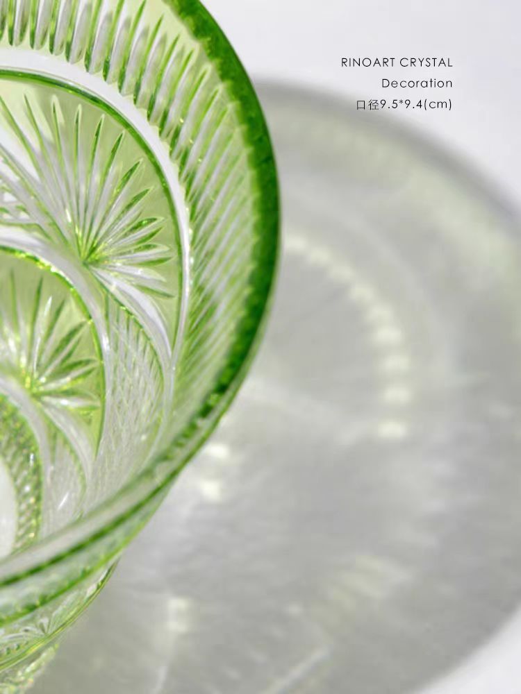 DC280 (Single) - Home Decor Wen Hua Oriental Series "Floating Light Fan Surface" Pure Crystal! Hand-cut Art Collection Water Cup