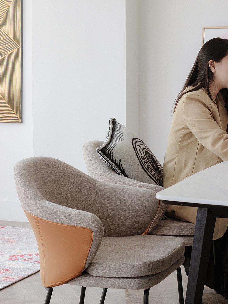 CH022 - Italian Wabi-sabi Chair Dining Chair Nordic Chair Single Sofa Light Luxury Modern Minimalist Single Chair