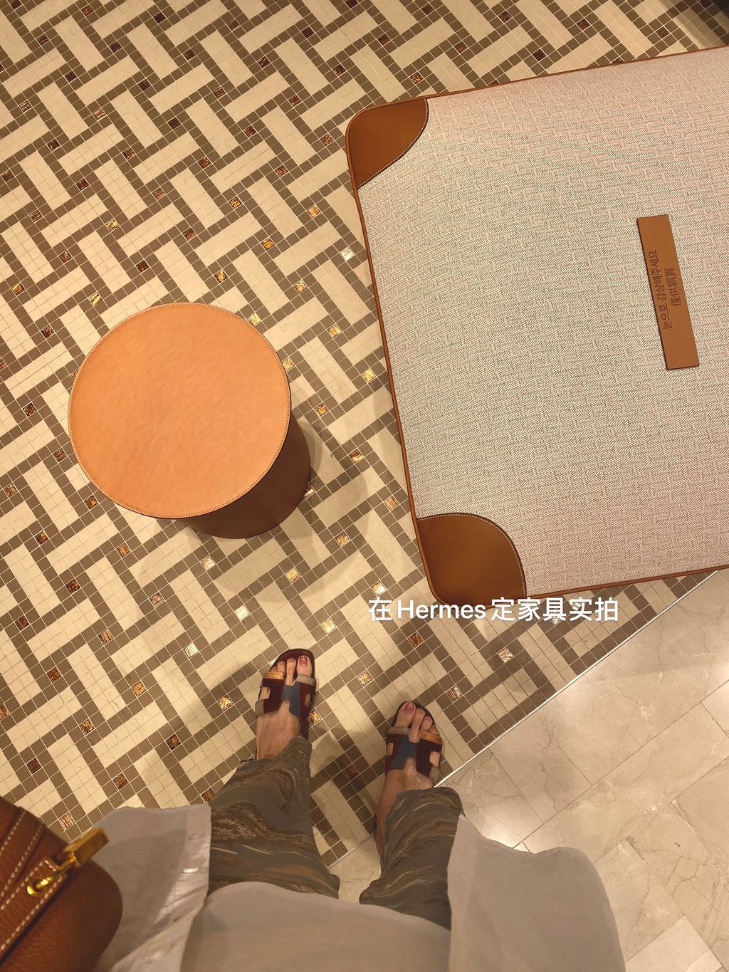 CP034 - Vintage Wool Carpet "Money Everywhere" Hermès Home French Floral Tile Living Room Sofa