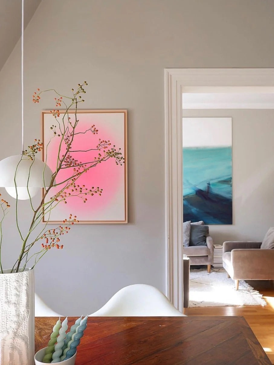 AH085 - Contemporary Art Hand-painted "Halo of Bliss" Abstract Decorative Wall Art