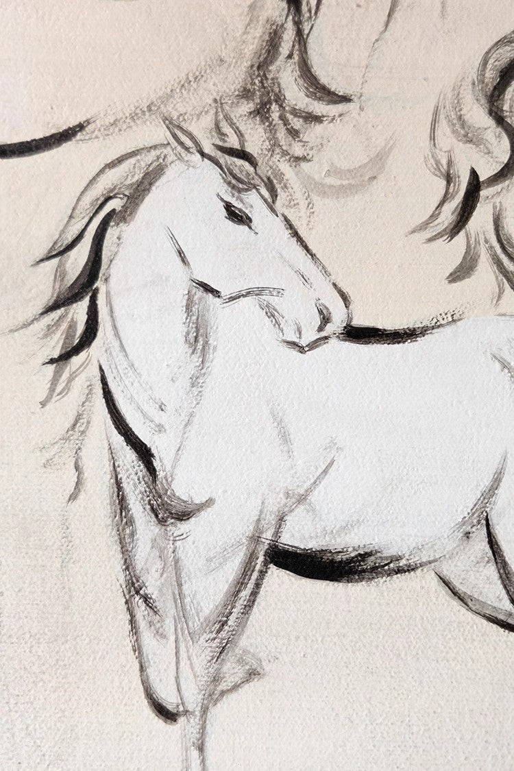 AH234 - Hand-Painted "Success with Horses" Modern Living Room Wall Art