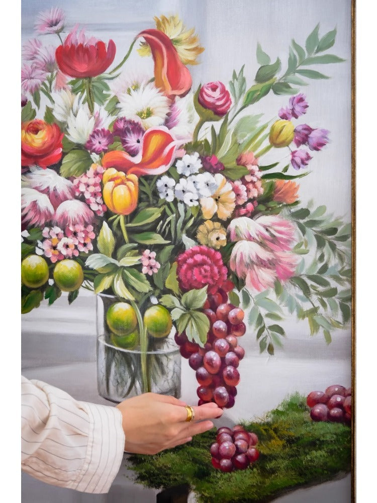 AH148 - Hand-painted Oil Painting "Abundant Family" Fruity Flowers