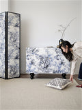 GA013 - Di@r Maison Series Jungle Lacquered Wood French Foyer Cabinet Blue and White Chinese-style Side Cabinet