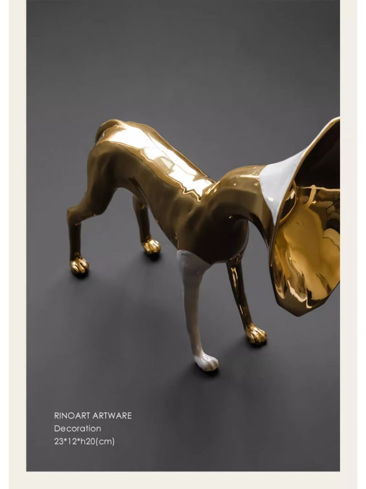 DC132 - Willir@ye brass handmade forging "Fortune Dog" living room foyer fortune item desk artwork