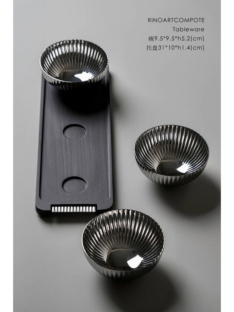 DC137 - High-end line/gift box TIff@ny silver egg walnut nut tray tea tray table ornament housewarming