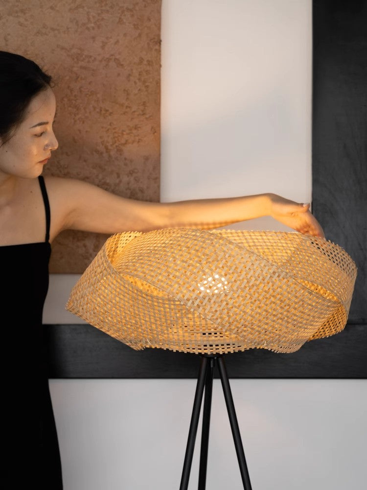 LA043 - Oriental Paris! G@cciDécor "Returning to the Nest" Vintage Bamboo Floor Lamp Living Room Bedroom Ambience Lamp