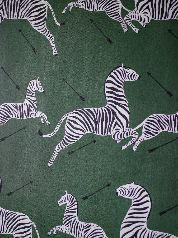 AH068 - Vintage "Crazy Zebra" Green Mid-Century Modern Sofa Wall Art