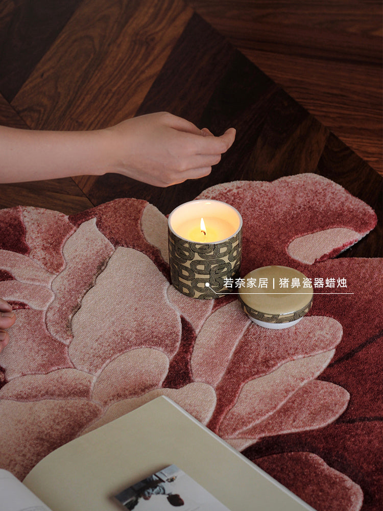 CP039 - Flowers Bloom Wealth" Peony Carpet, exported from New York, perfect for bedside, bathroom, entryway, mirror area.
