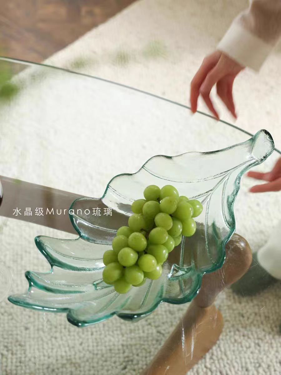DC234 - "Wealth" relief crystal glass French L@lique fortune item opening foyer storage ornament large fruit plate