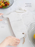DC223 - Home Natural marble cutting board food-grade steak plate pot pad brass inlaid art tray