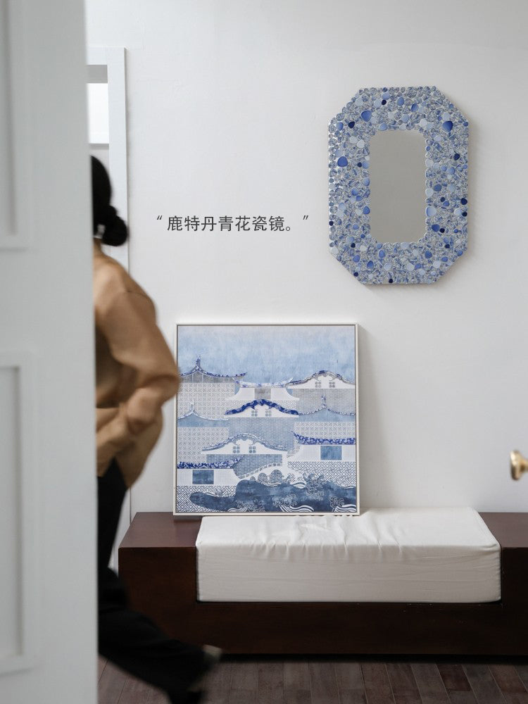 DZ019 - Dutch Original! Rhino Gallery Blue and White Porcelain Art Space-enlarging Decorative Painting