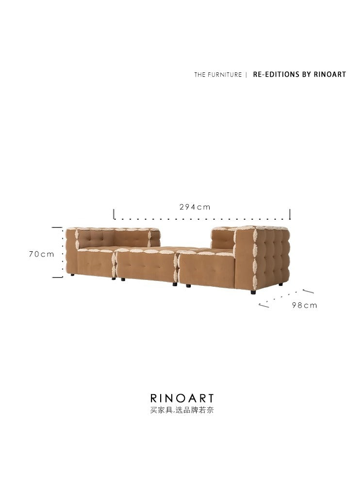 CH111 (Set B） - FEND* CASA Sheepskin Module Sofa: Brown, Multi-functional, Bed End Bench