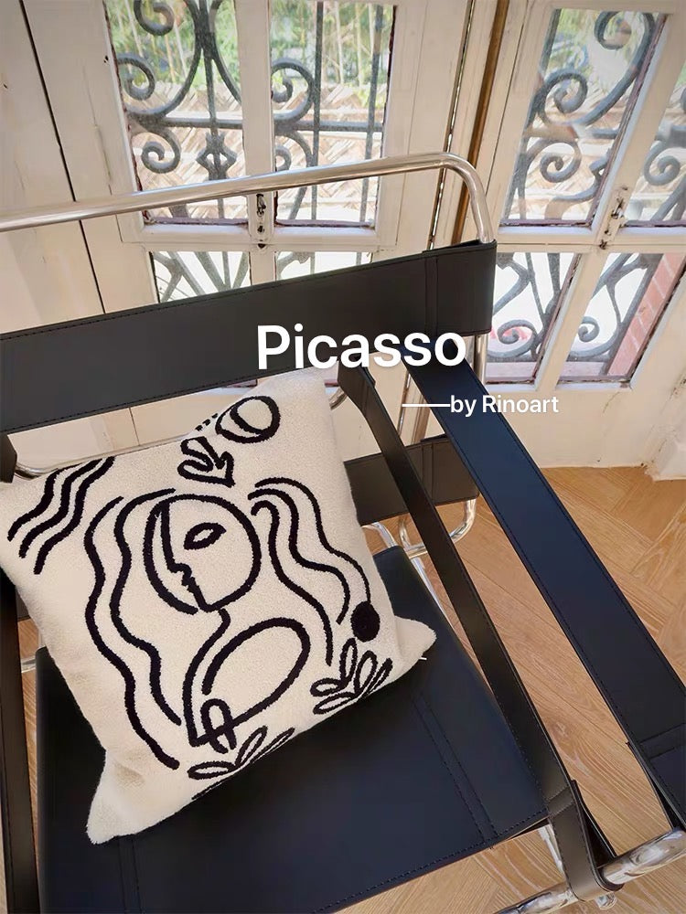 BD018 - Picasso Designer Series Sofa Cushion: Abstract Minimalist Style