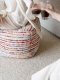 CH083 (Colored) - Handwoven Indian Pouf