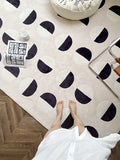 CP025 - MOONWALL Cream Black and White Moon Carpet Hand Inlaid Three-Dimensional Craft Bedroom Living Room Bedside Carpet