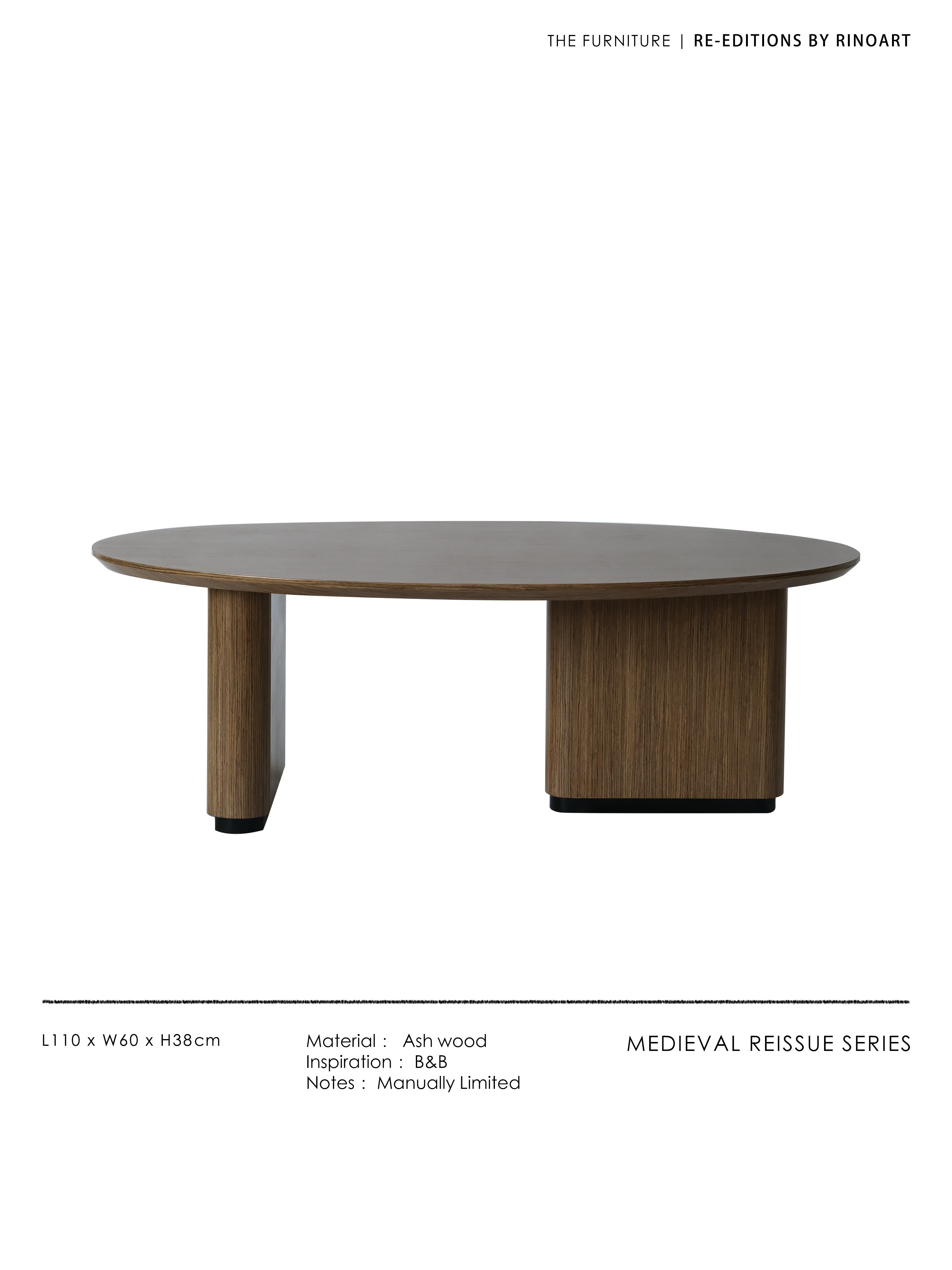 YA025 - B&* Classic Italian "Goose Egg" Solid Wood Coffee Table / Maple Color Low Table Small Dining Table Side Table
