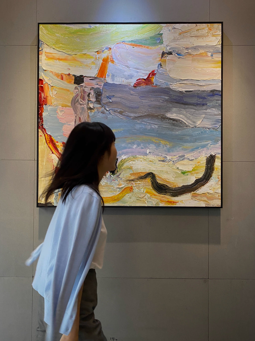 DZ999 - Los Angeles Custom Thick Color Pure Hand-Painted Oil Painting Entry Modern Abstract Collision Color Handmade Large Painting Series