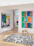 CP024 - "Star Trek" Keith Dream Hand-painted Black and White Carpet Modern Living Room Children's Room Game Blanket