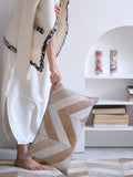 BD079 - Genuine Cowhide! French Herringbone/Fishbone Patchwork Hand-Sewn Leather Sofa Pillow