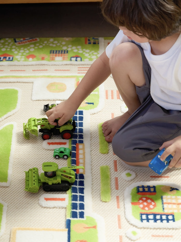 CP104 - Kids Large Children's Carpet Washable! "Venice City" Three-Dimensional Architectural Track Children's Room Climbing Pad